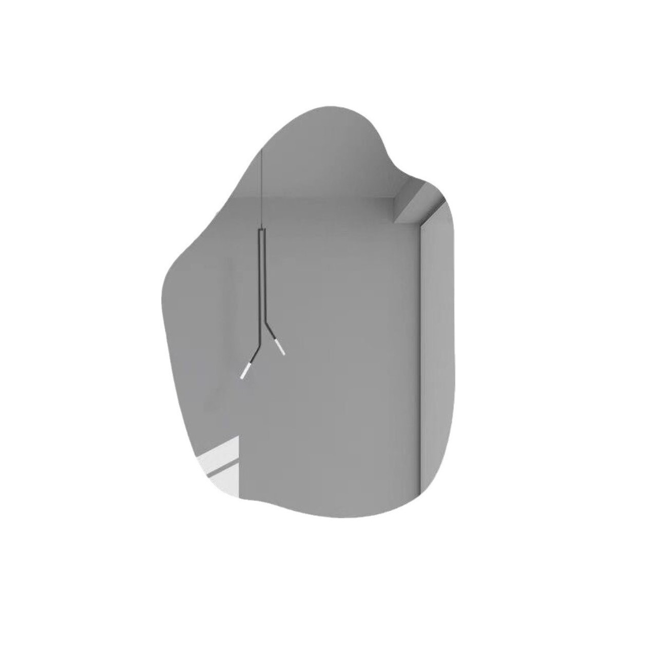 Sleek Irregular Wall Mirror for Dressing Table Bedroom Easy Installation