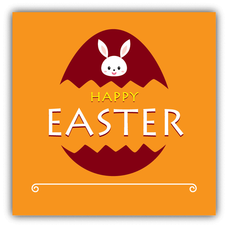 Happy Easter Broken Egg Bunny Head Car Bumper Sticker Decal