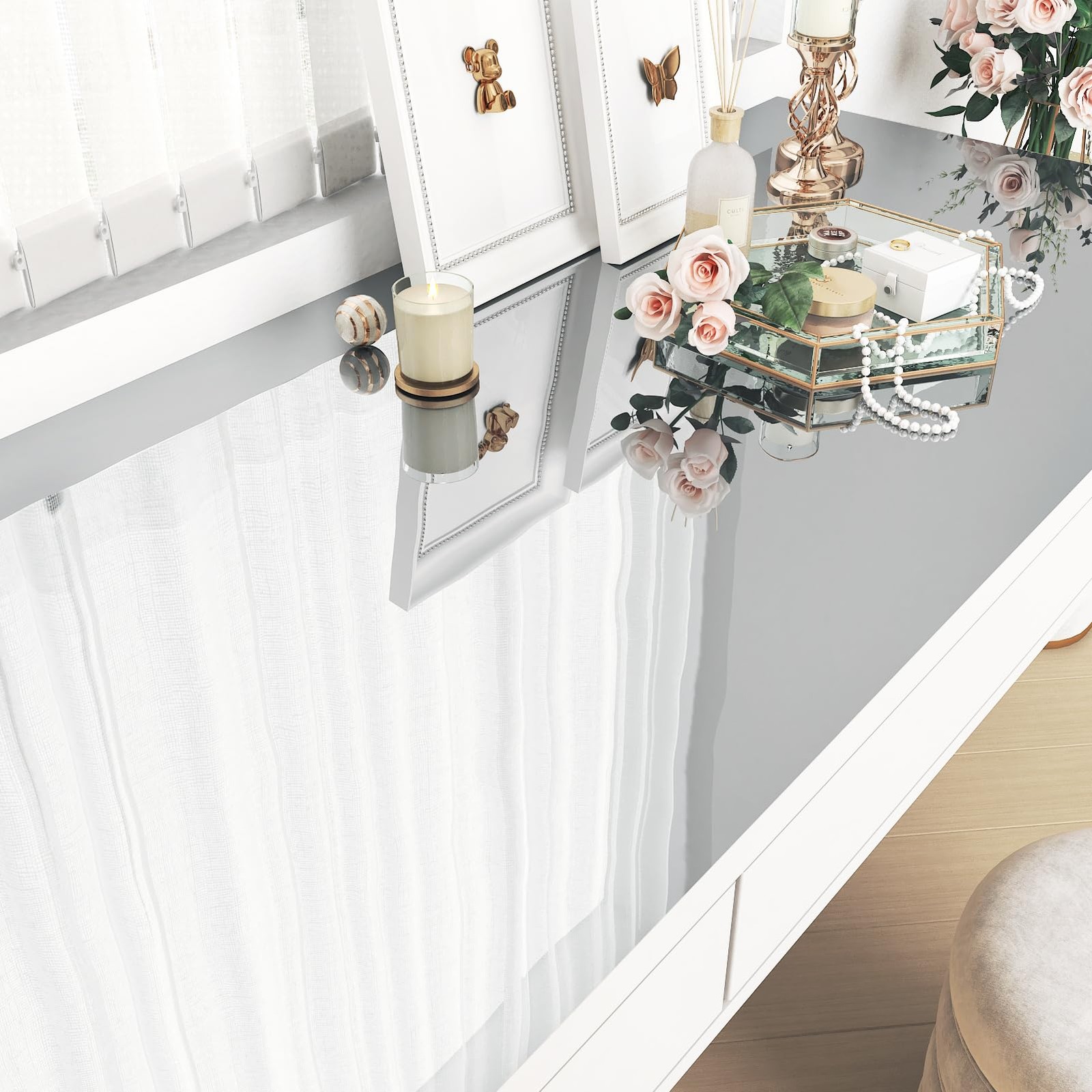 Large Mirror Stickers for Walls 24″x394″ Self Adhesive Silver Contact Paper P…