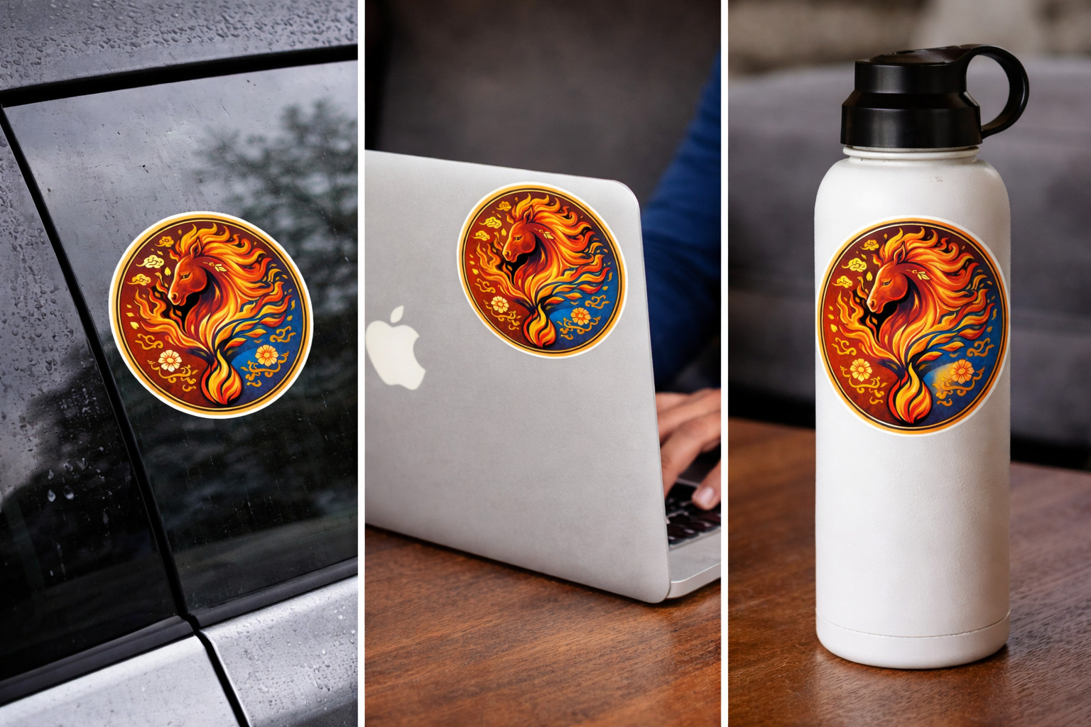 Year of the Fire Horse Vinyl Sticker 3″ Chinese Zodiac Decal