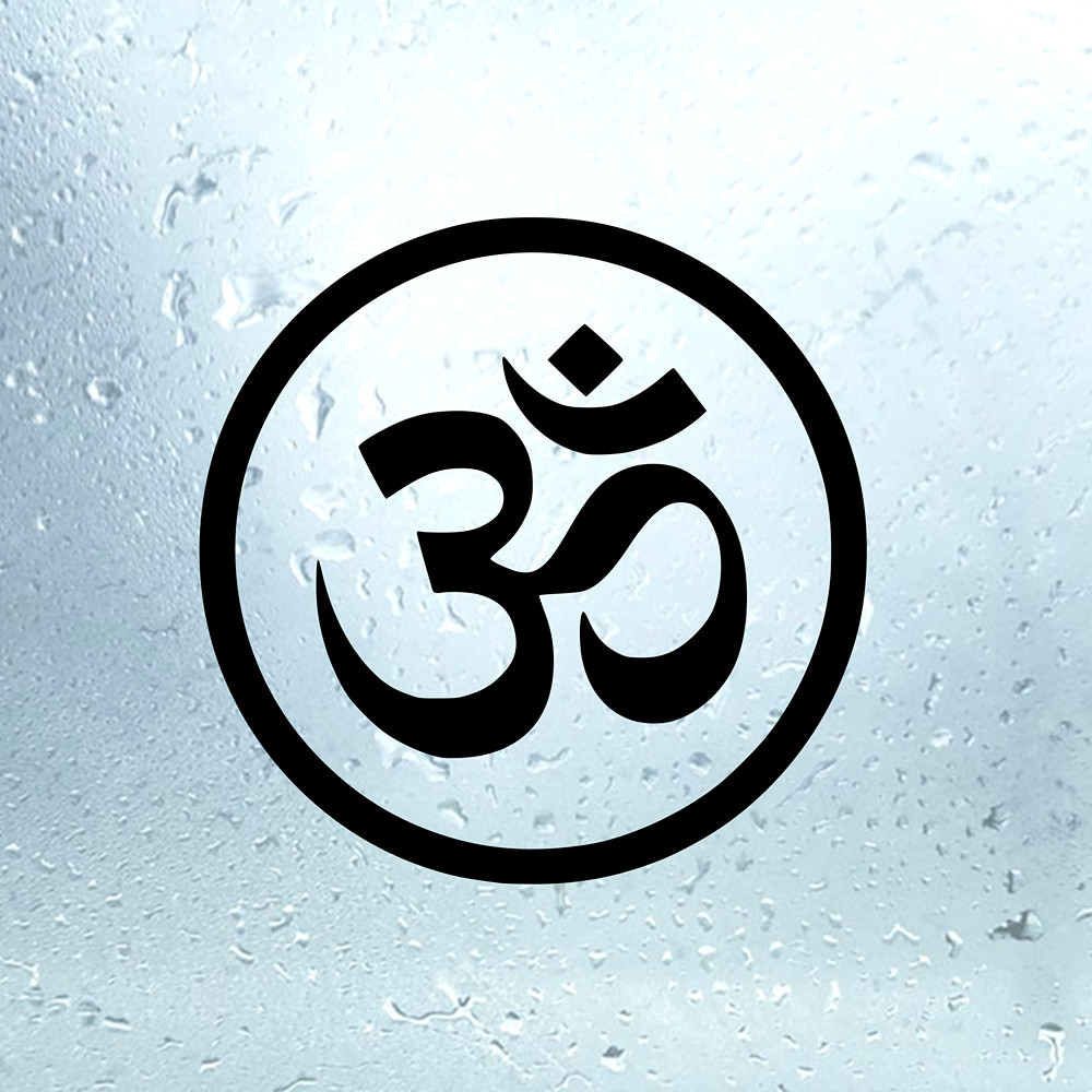 YOGA BUDDHIST OM SYMBOL Vinyl Decal Car Wall Laptop Sticker CHOOSE SIZE Black
