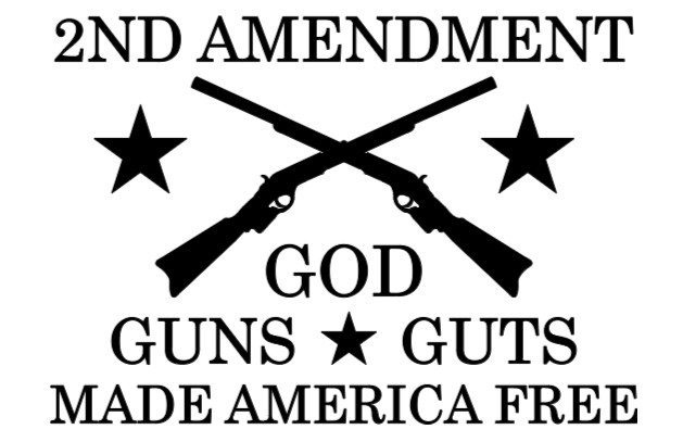 2nd Amendment God Guts Guns Made America Free Vinyl Decal Bumper Sticker USA