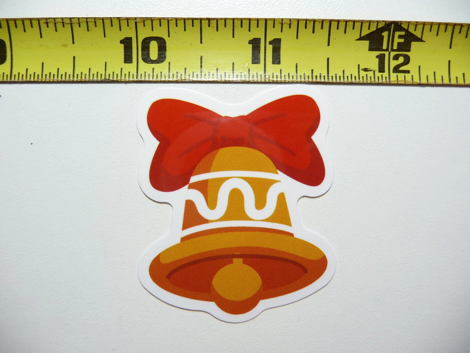 CHRISTMAS BELL RIBBON SMALL STICKER DECAL WINTER HOLIDAYS CHRISTIAN FUN