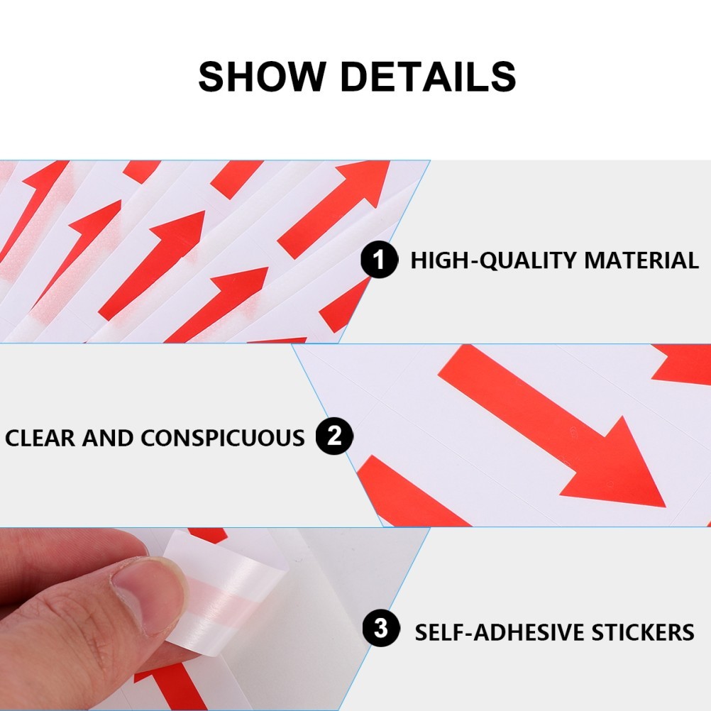 500Pcs Upward Label Red Arrow Sticker Strong Material for Indicating Directions