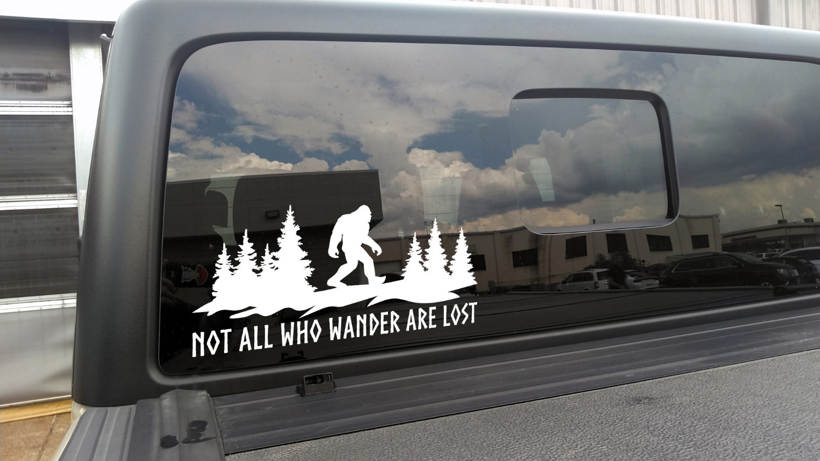 Not All Who Wander Are Lost Bigfoot Forest cene V2 RV Decal – Vinyl Sticker