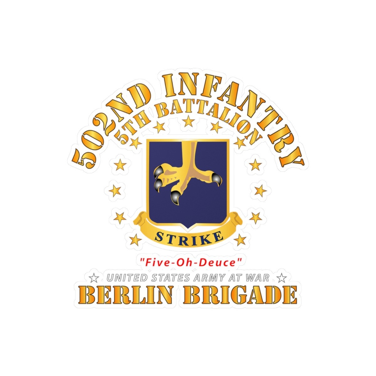 Kiss-Cut Vinyl Decals – Army – 5th Battalion 502nd Infantry – Berlin Brigade