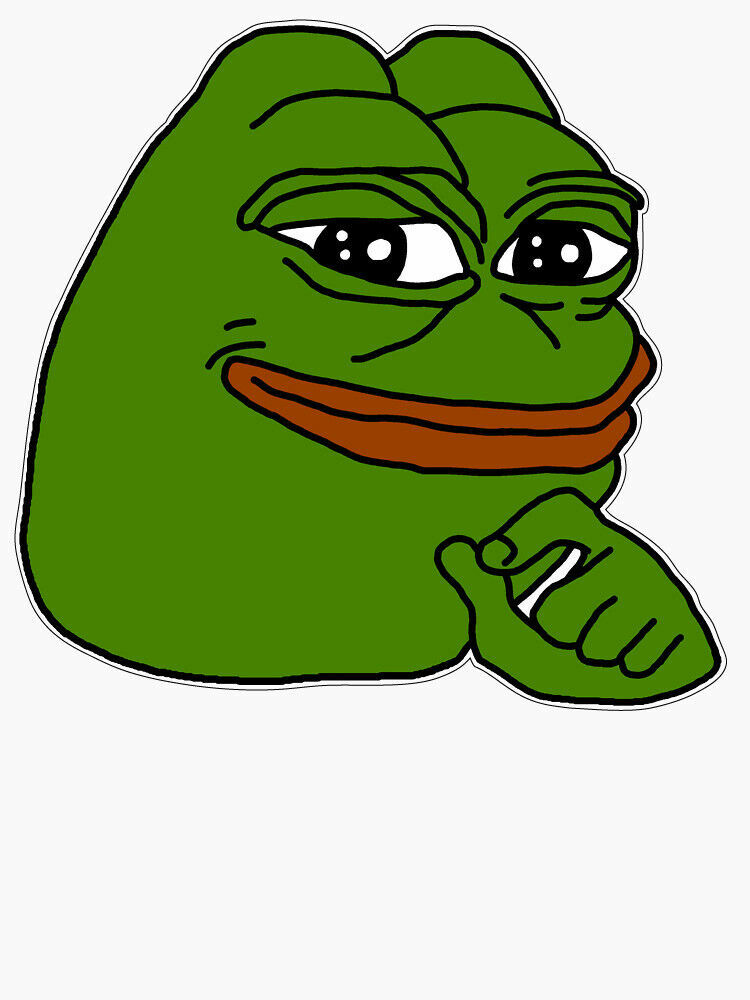 Smug Pepe Frog Meme Vinyl Sticker Vinyl Decal / bumper, phone, window, xbox, ps4