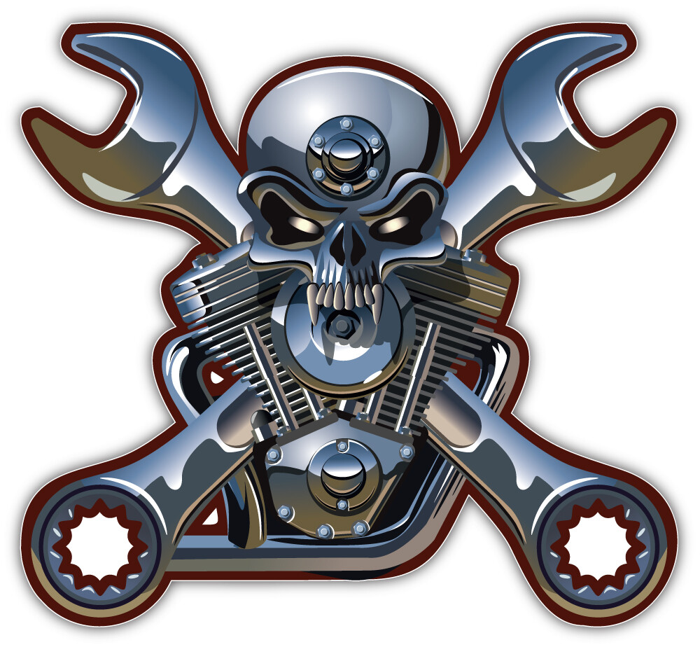 Motorhead Skull Car Bumper Sticker Decal
