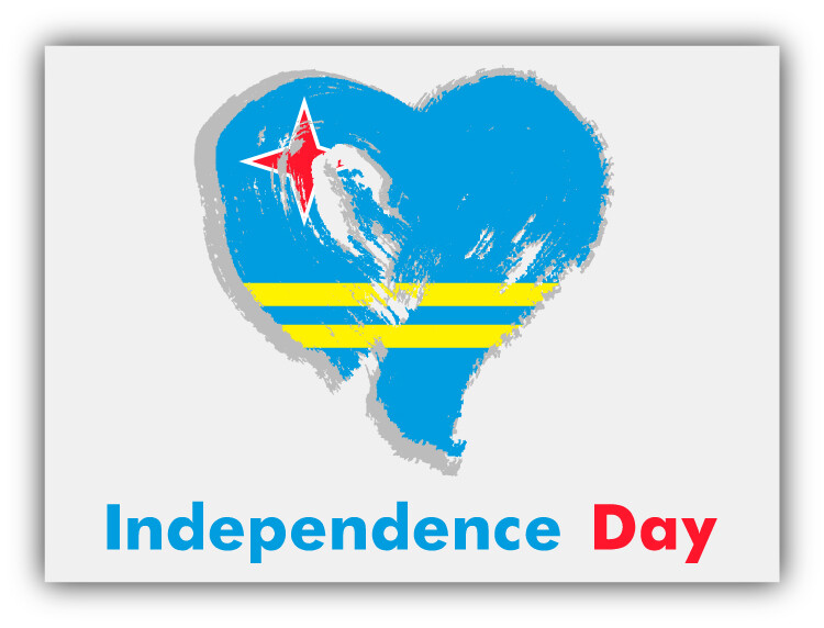 Aruba Flag Heart Independence Day Car Bumper Sticker Decal