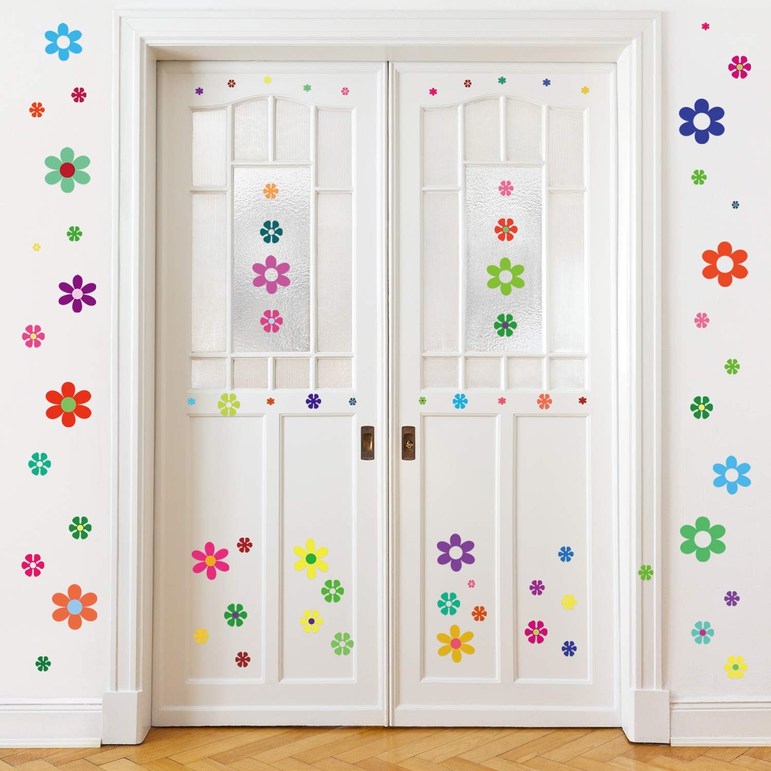 96 Pcs Car Flower Decals Daisy Stickers Self Adhesive Hippie Stickers for Truck