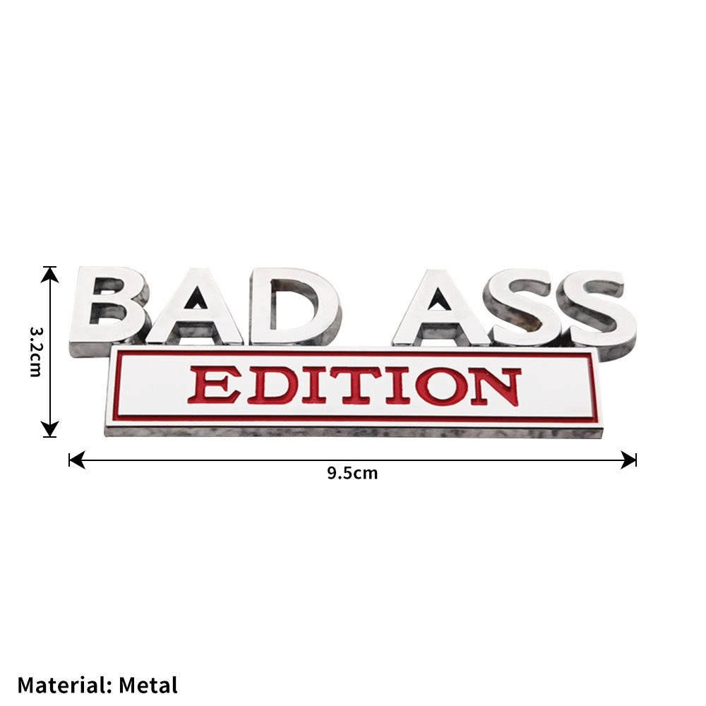 New Bad Ass Edition Emblem Car Badges Badass 3D Sticker Decal Black Red CW