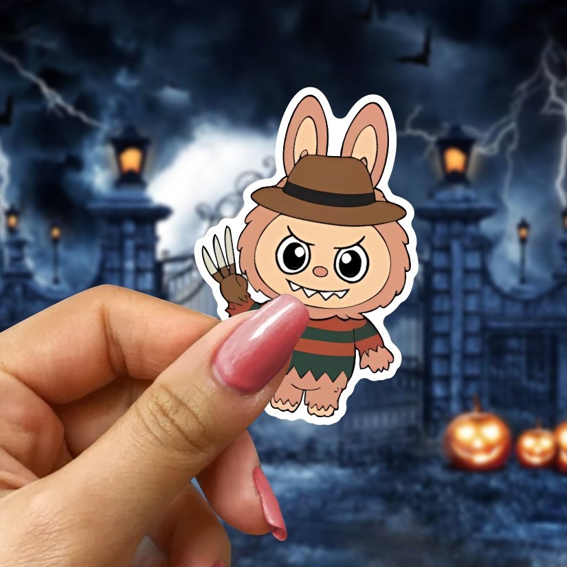 Labubu Halloween Stickers, Set of 12 Peel N’ Stick, Sizes available