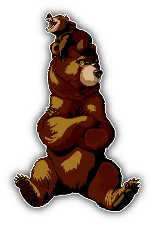 Brother Bears Cartoon Funny Car Bumper Sticker Decal 3» x 5»