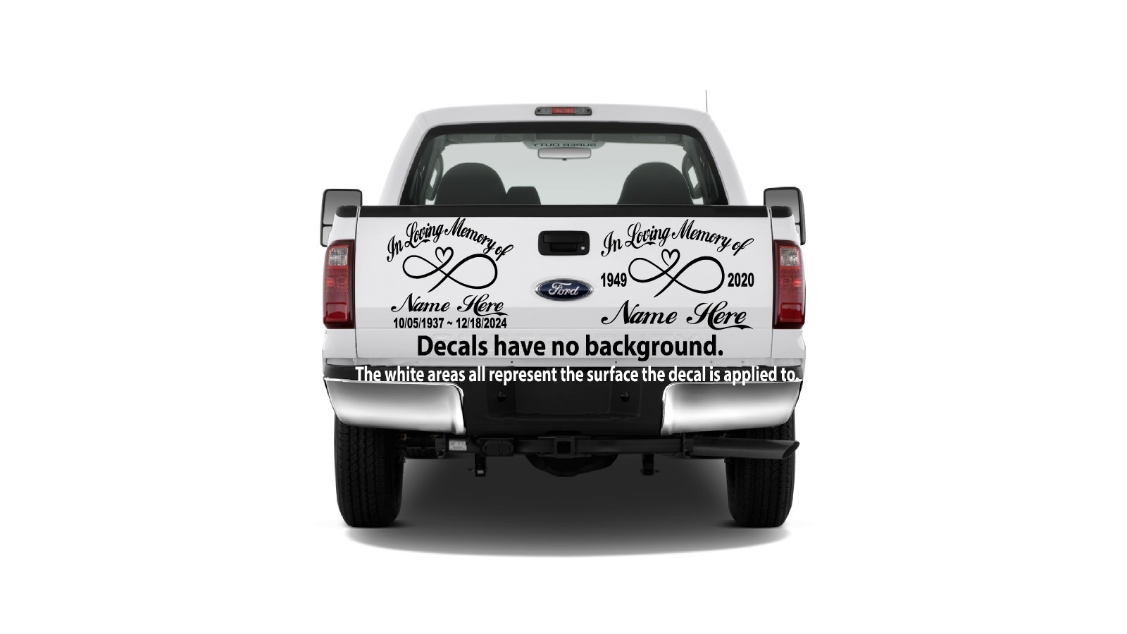 In Loving Memory Decal Infinity Heart Forever Peace RIP Car Window Vinyl Sticker