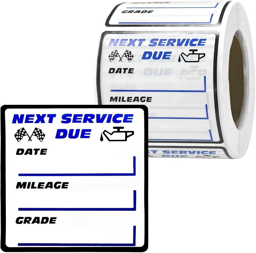 300 Pcs 2×2 Inch Oil Change Stickers Auto Windshield Service Reminder….