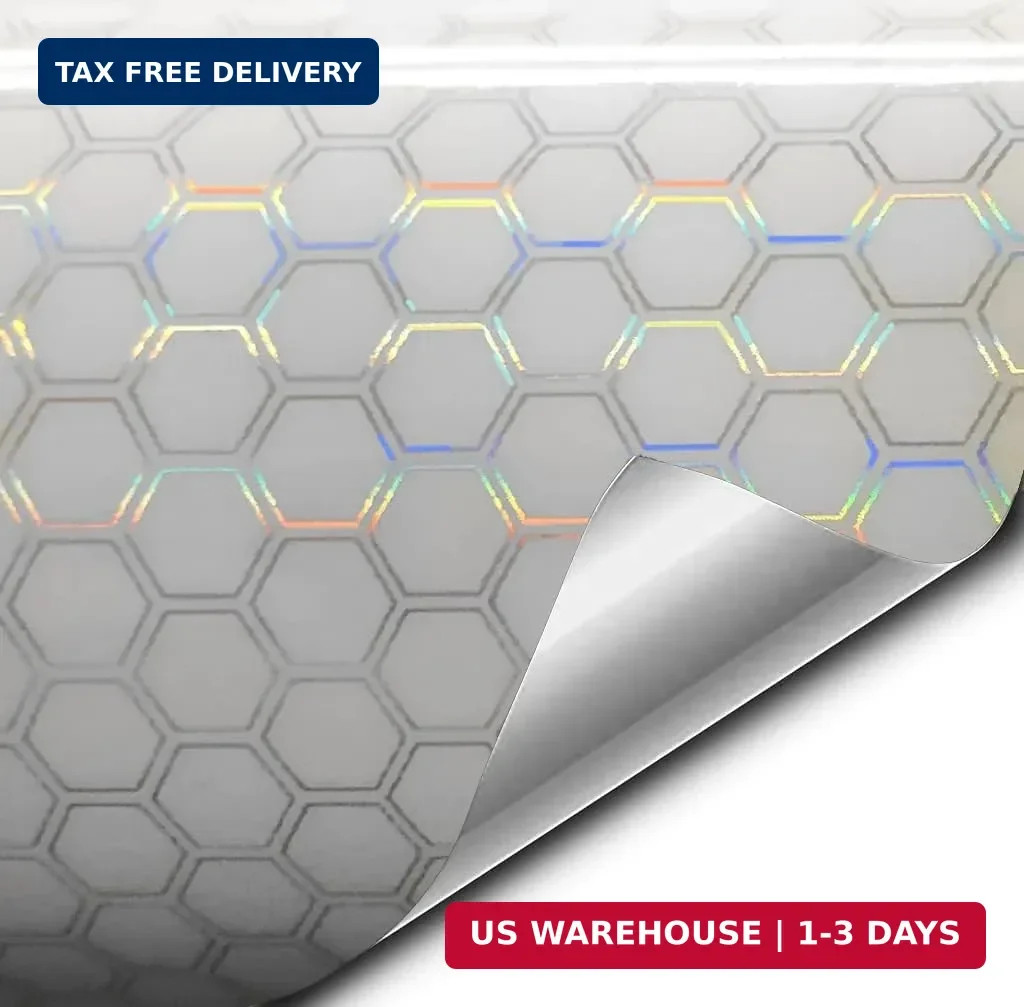 VViViD Bio HEX+ Air-Tint Headlight Vinyl Roll (17.9″ x 60″, Clear Large Pattern)