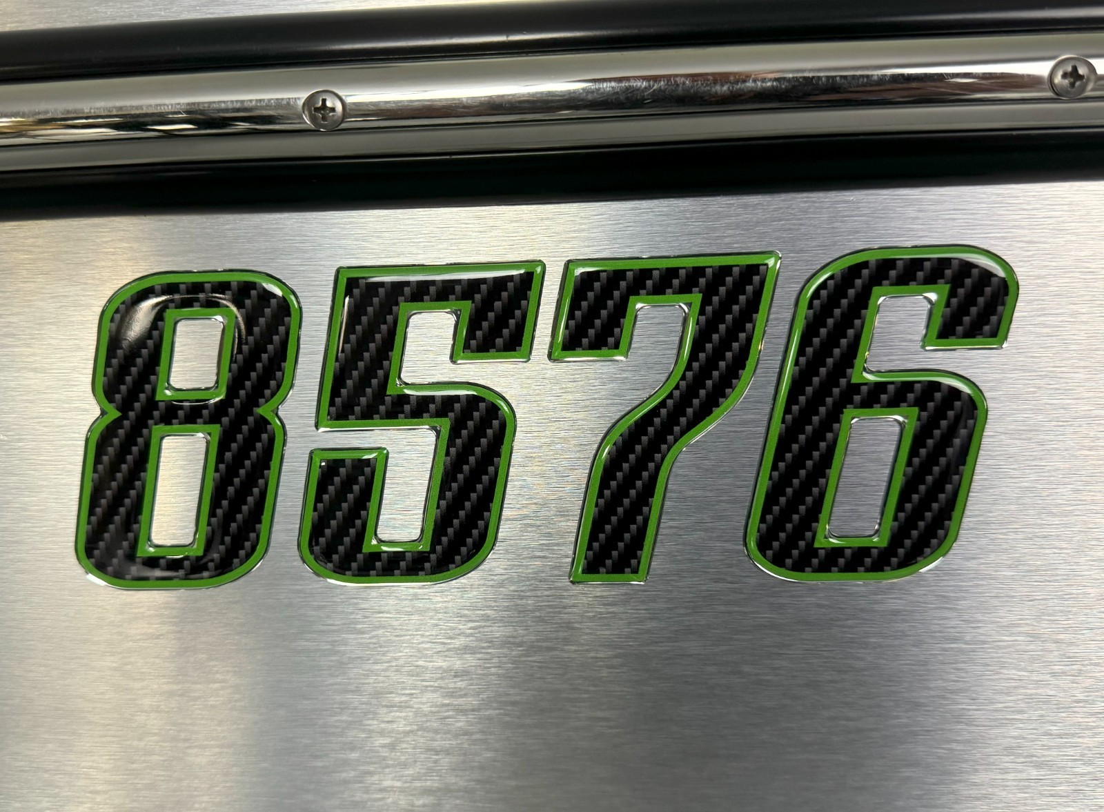 Carbon Fiber Green Boat & Jet Ski Registration Numbers 3D Raised Waterproof 3″