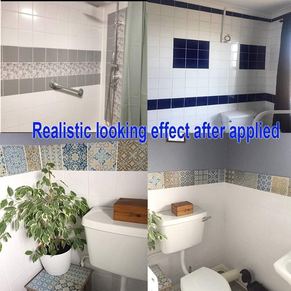 Waterproof Self-Adhesive Tile Stickers – 50PCS, 6» x 6» for Easy Home Makeover