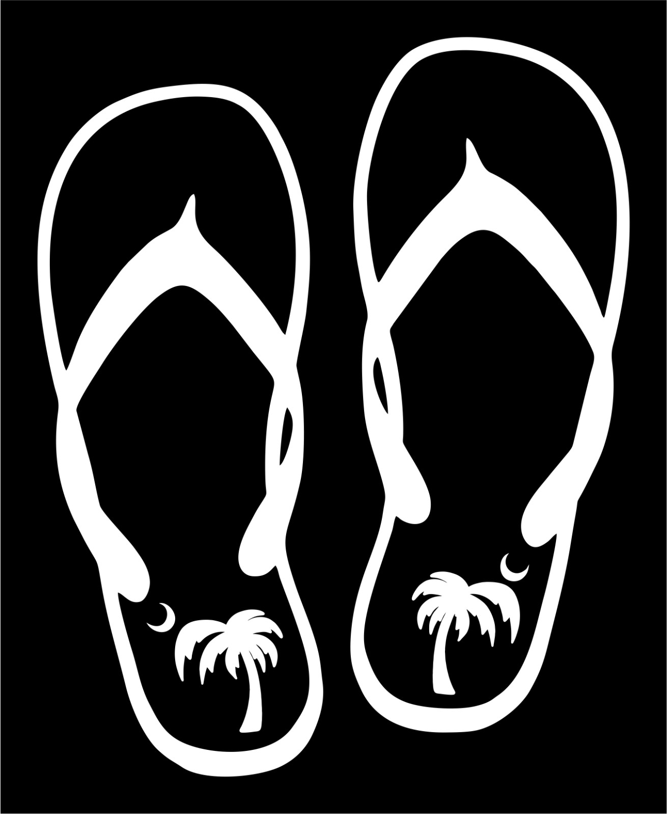 Flip Flops Vinyl Art Decal Sticker Car Truck RV Door Window Wall Laptop Tablet