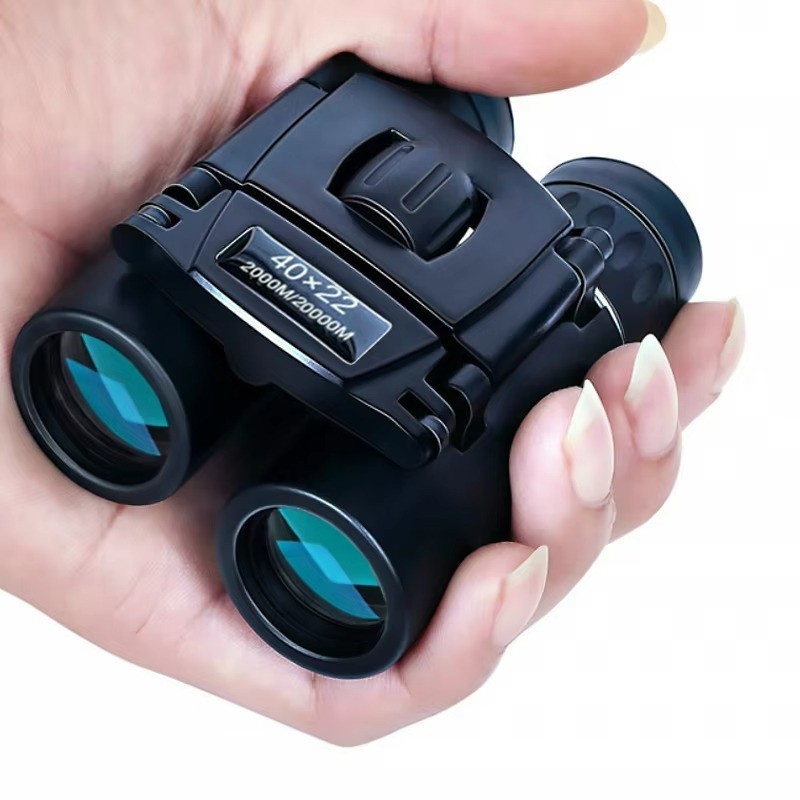 40×22 HD Compact Binoculars, Long Range BAK4 FMC Folding Mini Telescope for Trav