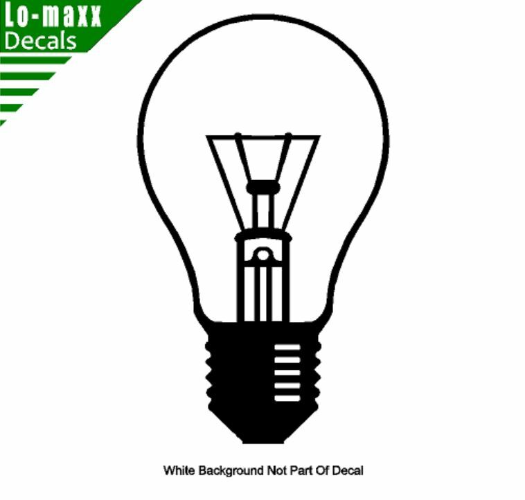 Light Bulb Graphic Art High Quality Various Sizes & Colors Die Cut Vinyl Decal