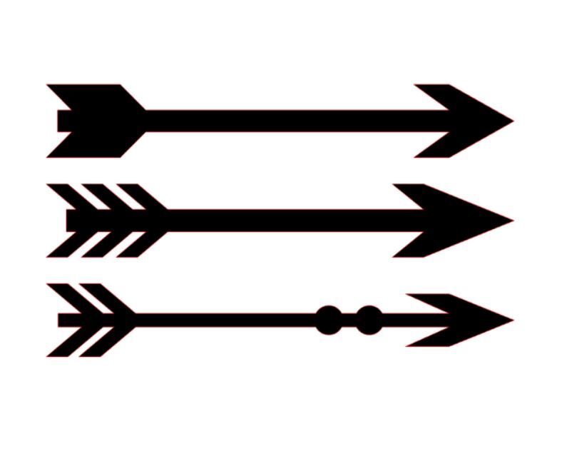 Arrow Sticker Set 3PC, Choose Size and Color, Wall Sign Decor Vinyl Pointer Dart