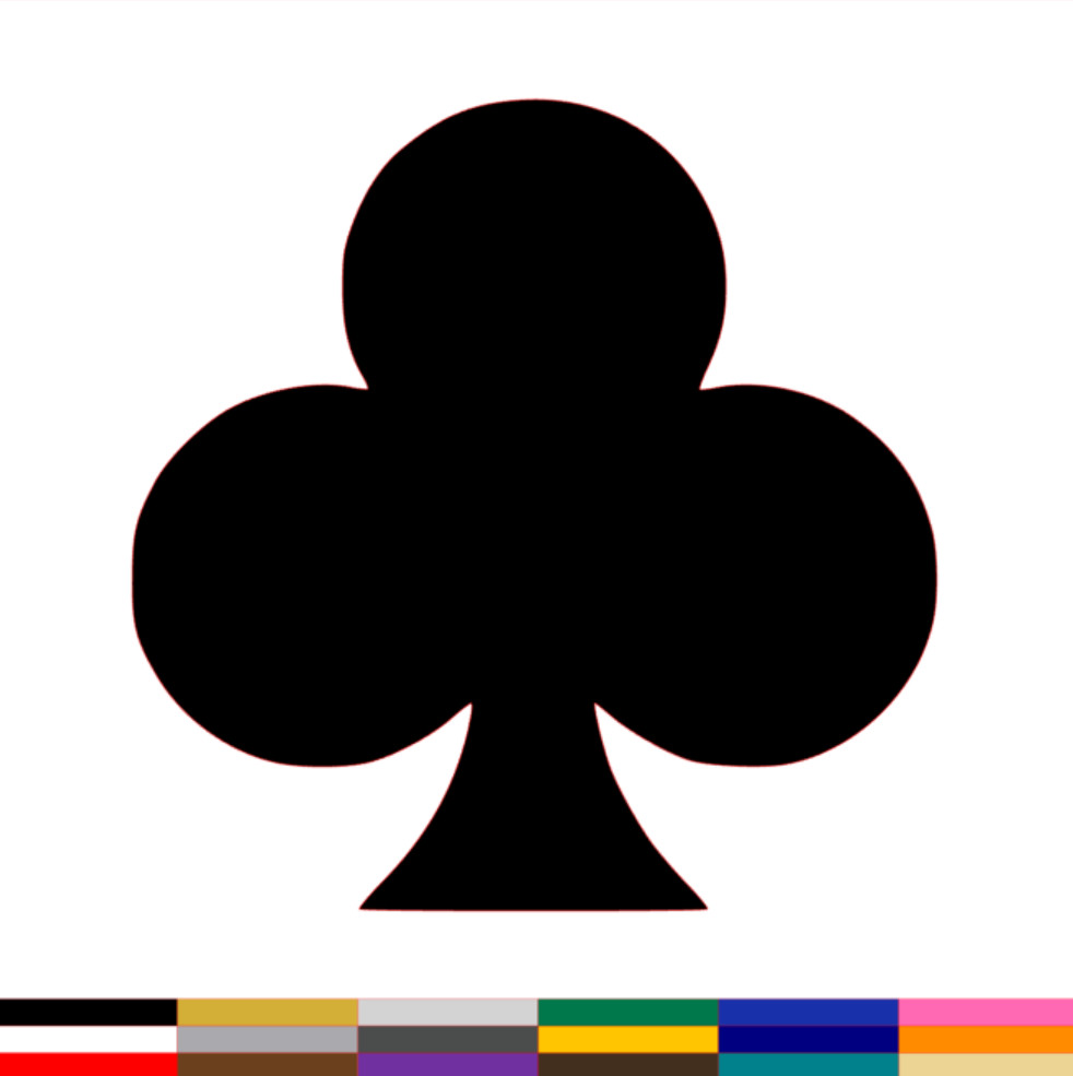 Club Symbol Decal PICK SIZE COLOR Vinyl Die-Cut Sticker Sign Playing Card Poker