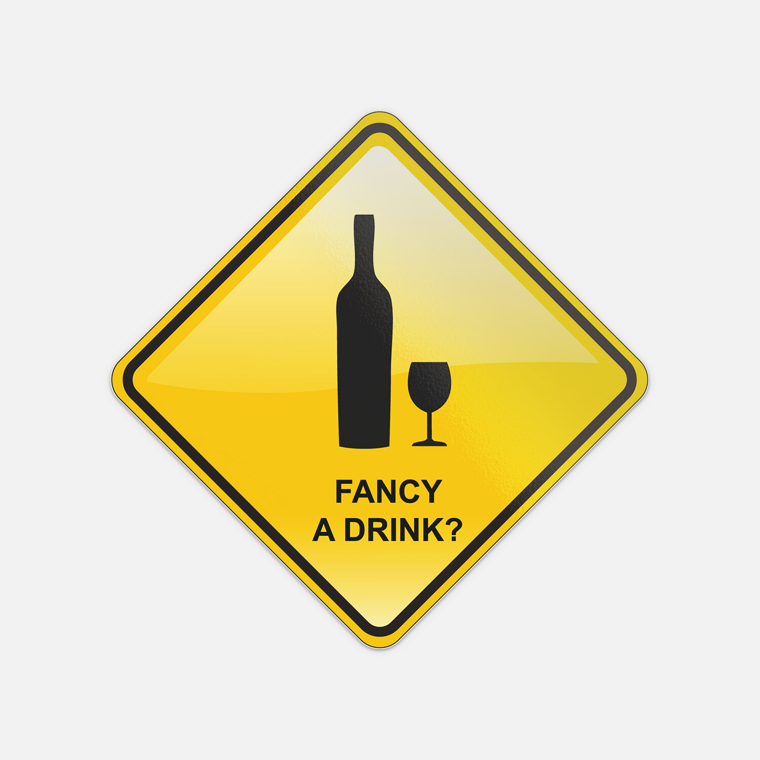 Fancy A Drink Wine Sign Vinyl Sticker Decal