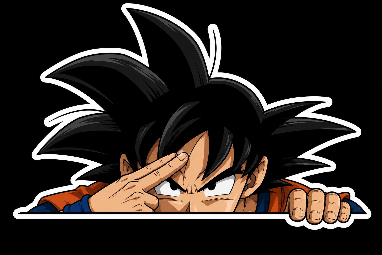 Goku instant transmission Peeking Window Sticker Decal, Dragon Ball, vinyl