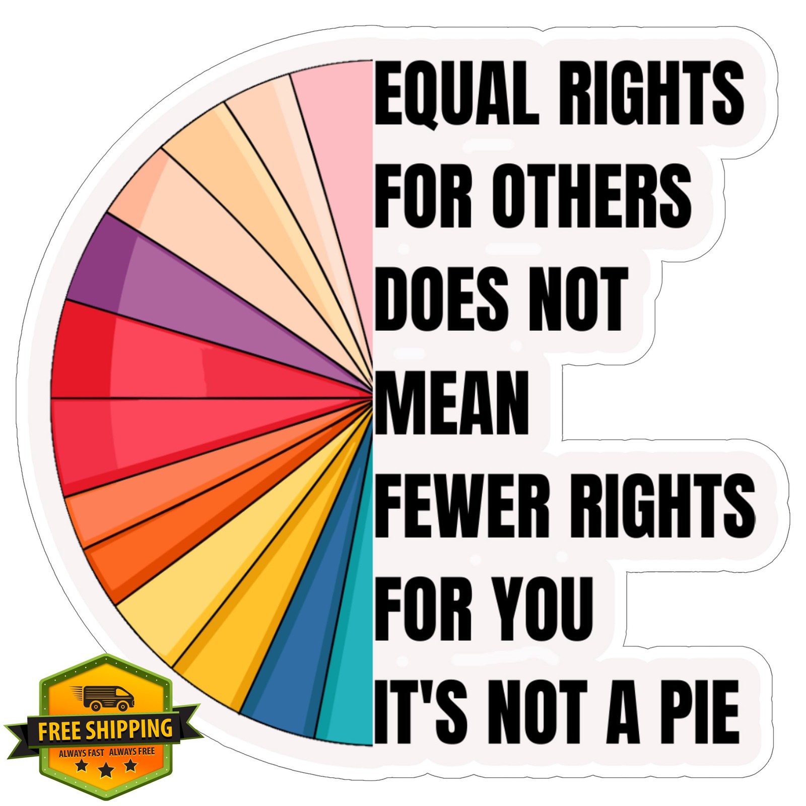 No Thorns Media Equal Rights Sticker 4 Inch Decal