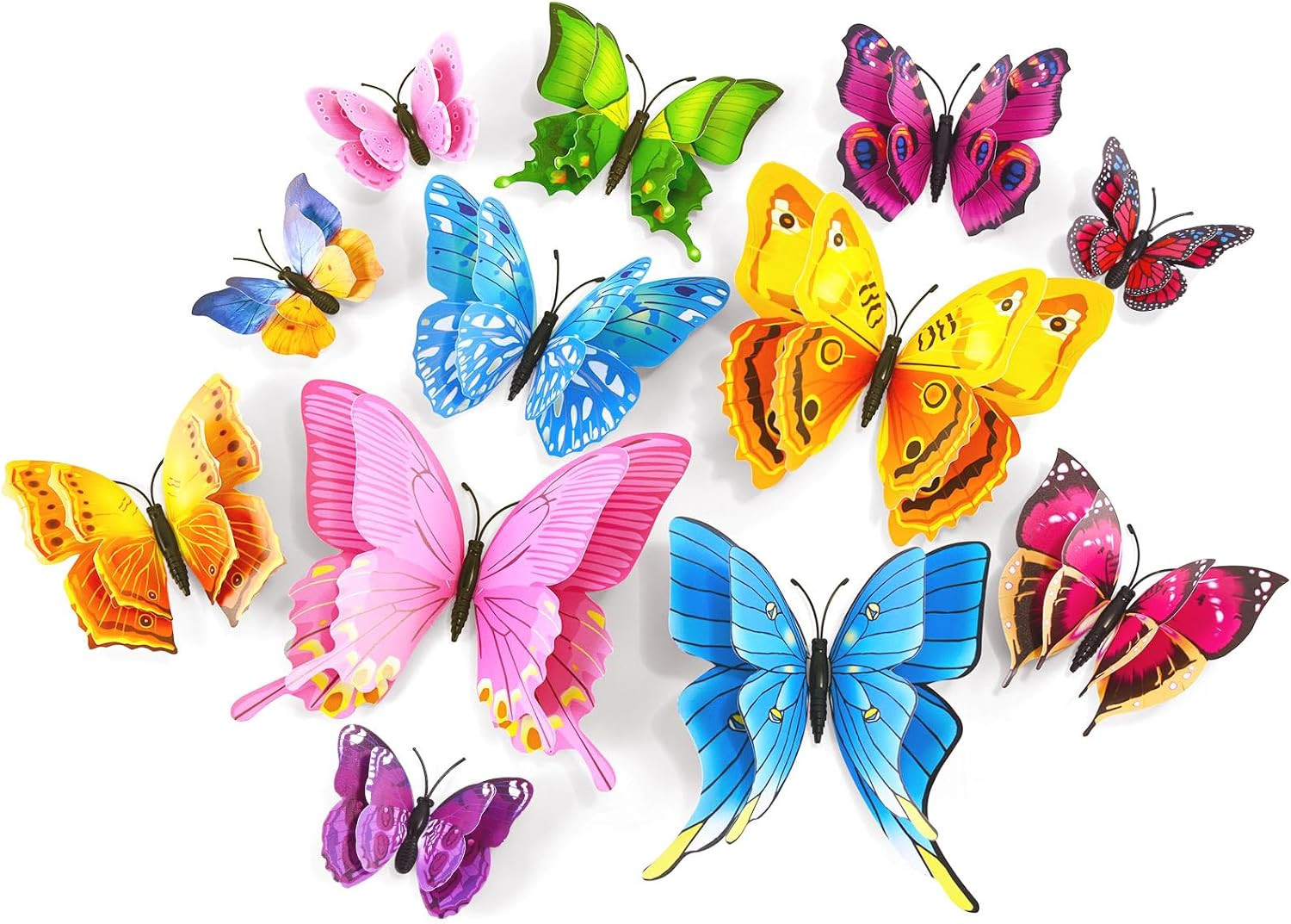 3D Butterfly Wall Decor, 24 Pcs Double Layer Butterfly Decorations for Party Dec