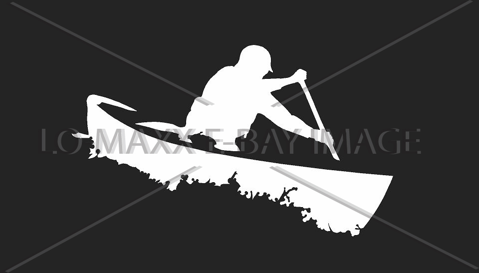 Open Boater Whitewater Canoe White 5″ x 2.9″ Die Cut Vinyl Decal