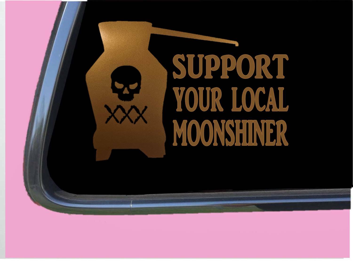Moonshine Sticker Decal TP 1256 vinyl 8″ Support Local Copper Shiner still