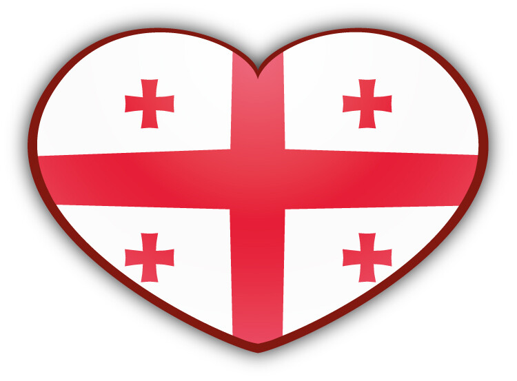 Georgia Glossy Heart Flag Car Bumper Sticker Decal