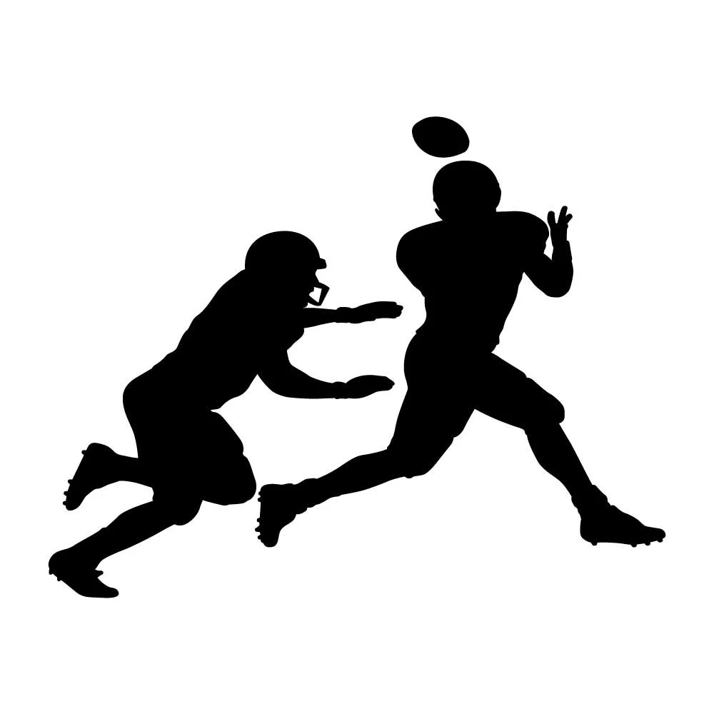 Receiver Football Catch Decal Sticker Black Die Cut Vinyl