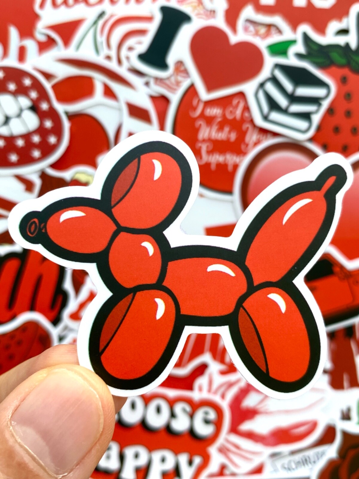 5-50 pcs Cute Red Kawaii Stickers, Animal New York Funny Quote Car Laptop Decals