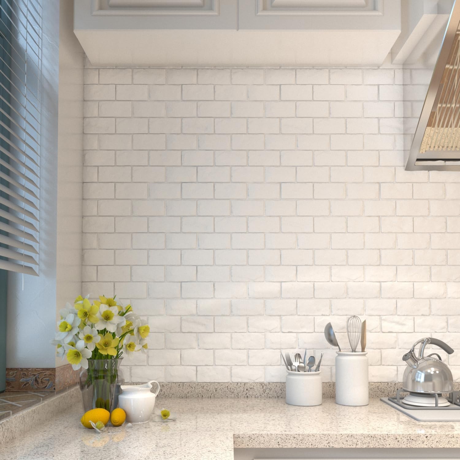 Transform Your Home with 30 Printable 3D White Brick Wall Panels – 29.07 sq ft