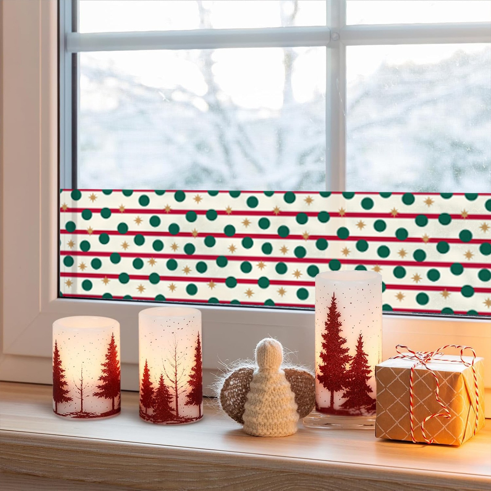 Christmas Wall Border Sticker PVC Waterproof Polka Dot 32.8ft Easy Install
