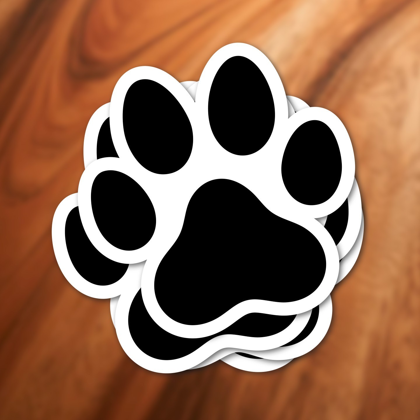 6 Pack Paw Print Stickers 2×2 Inch Dog Cat Car Laptop Vinyl Decals Waterproof