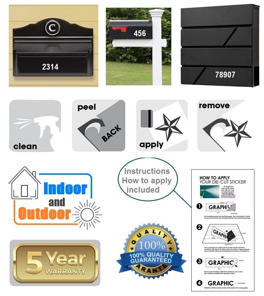 SET OF 31 1.5″ HIGH SELF ADHESIVE VINYL MAILBOX NUMBERS, DOOR, LOCKERS (Arial)