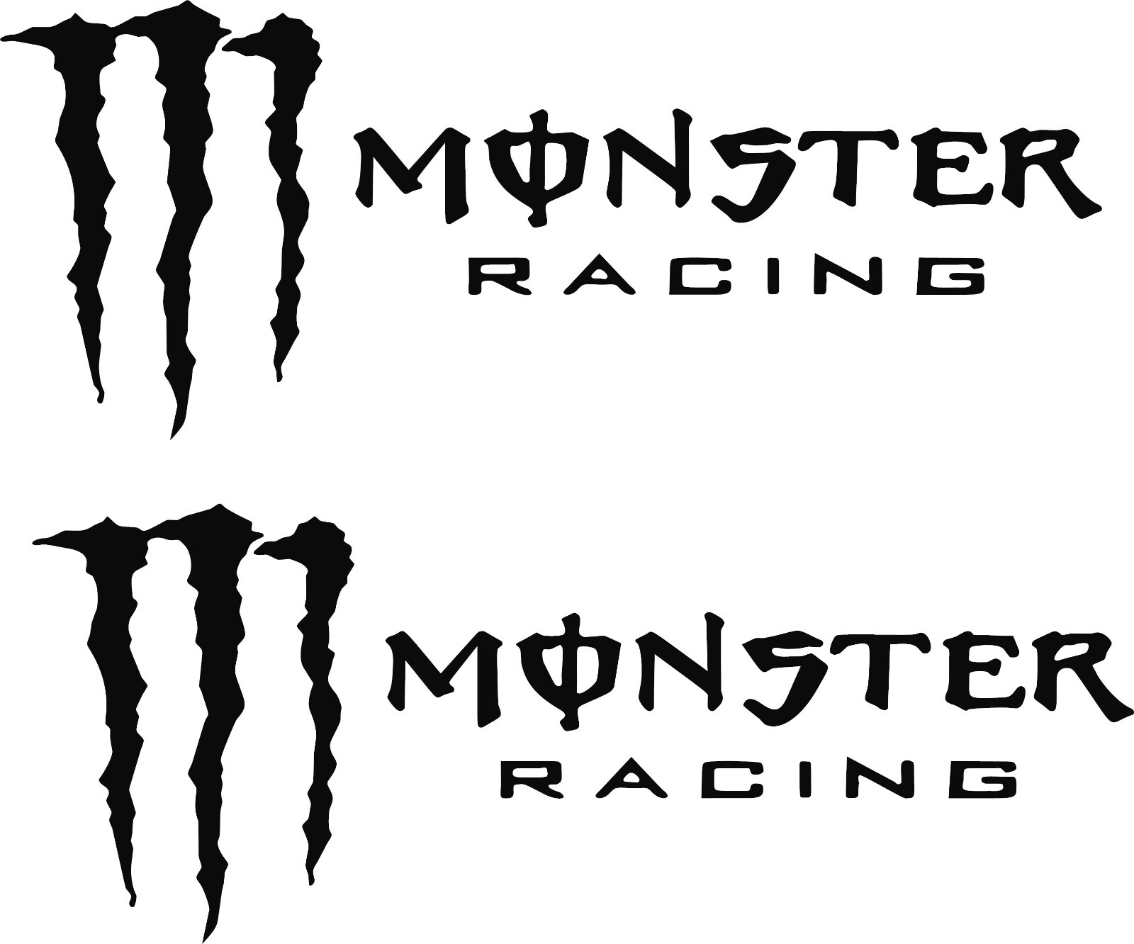 MONSTER RACING – Vinyl Die-Cut Decals Buy 1 Get 1 Free 15» x 6»