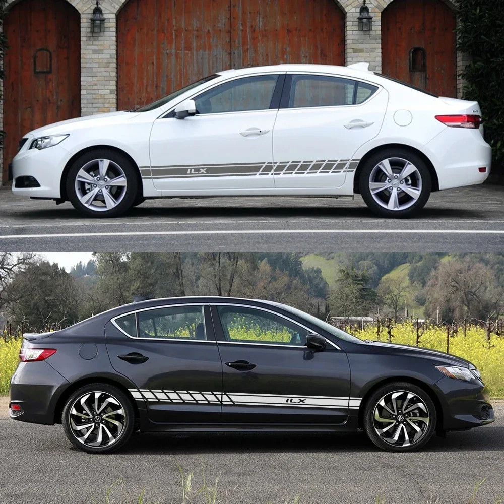 Aftermarket Long Door Side Skirt Stripe Decal for Acura RDX / MDX / TLX / ILX |