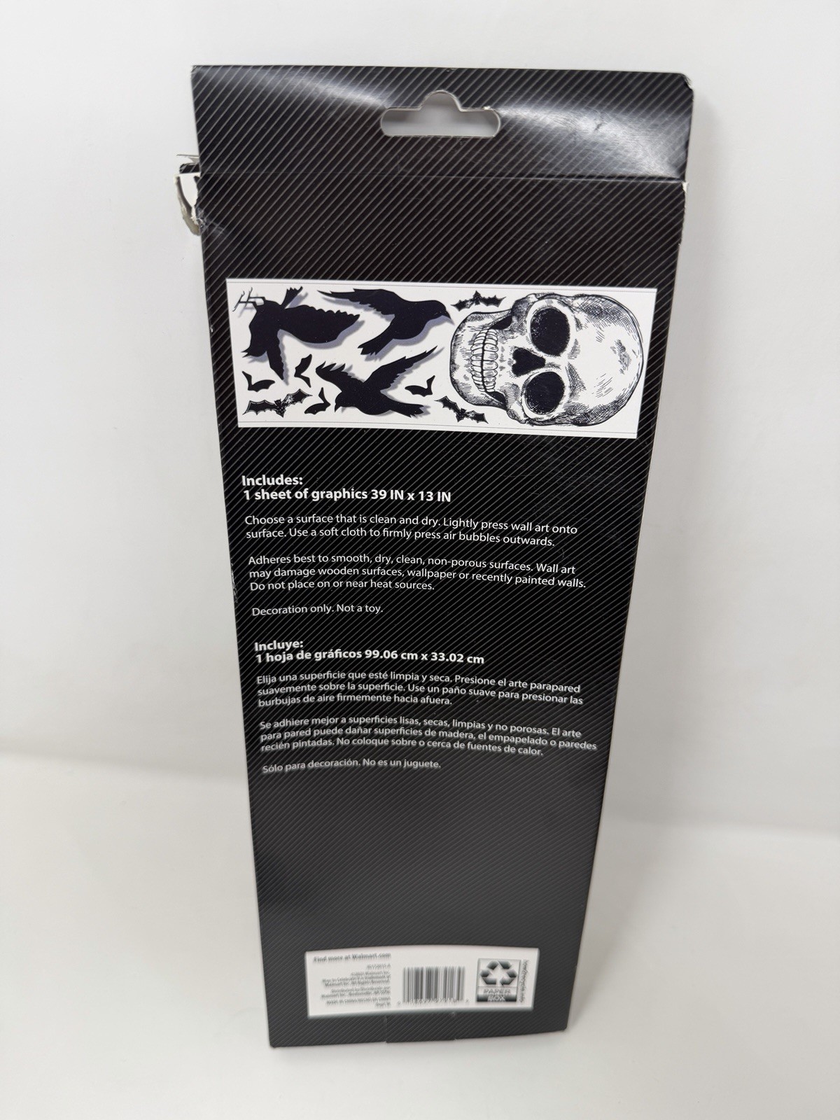 Halloween Skull Raven Bat Wall Art Decals Gothic Spooky Decor 39″ x 13″