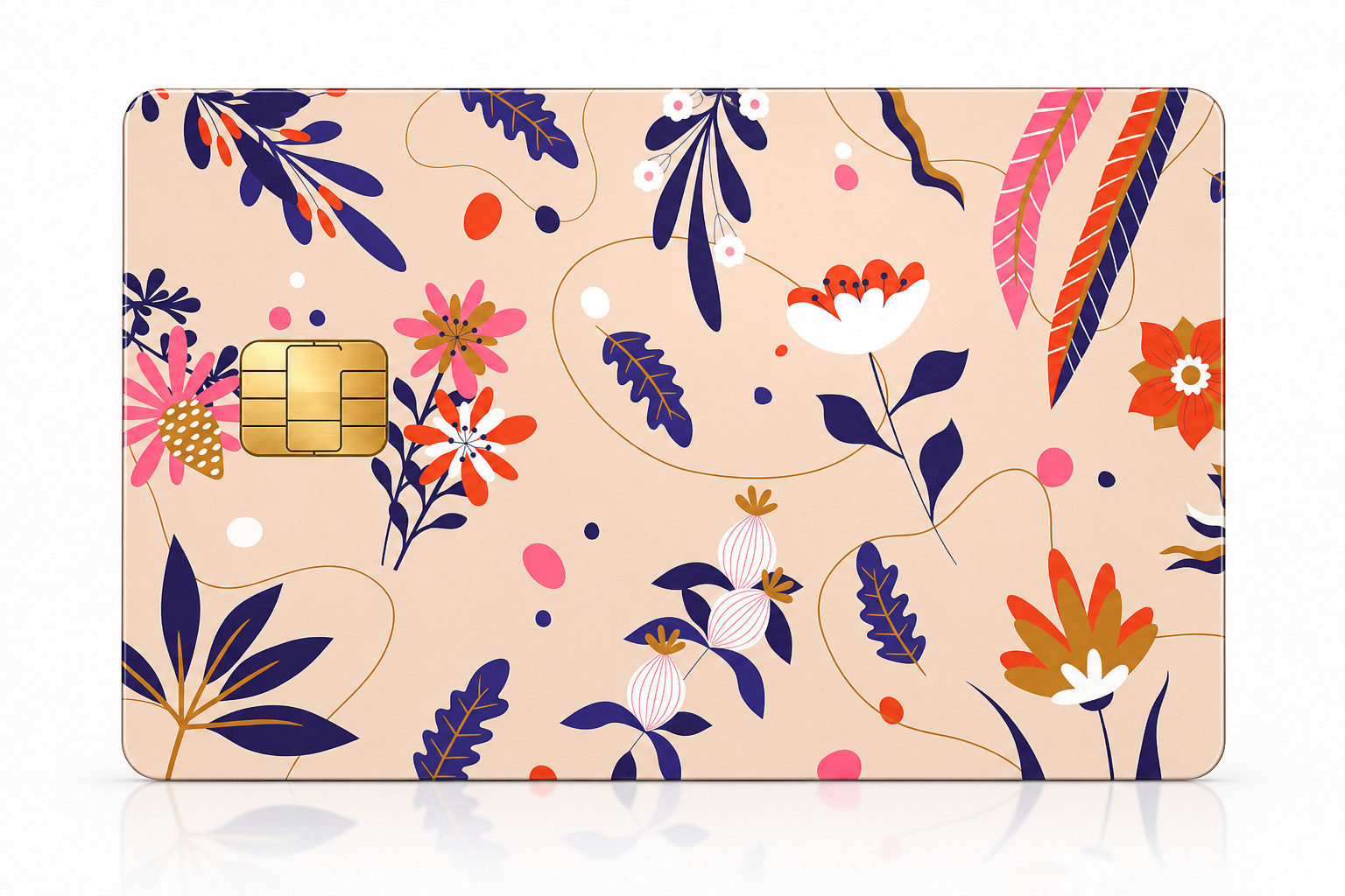 Modern Botanical Credit Card Skin Floral Vinyl Card Wrap Decal
