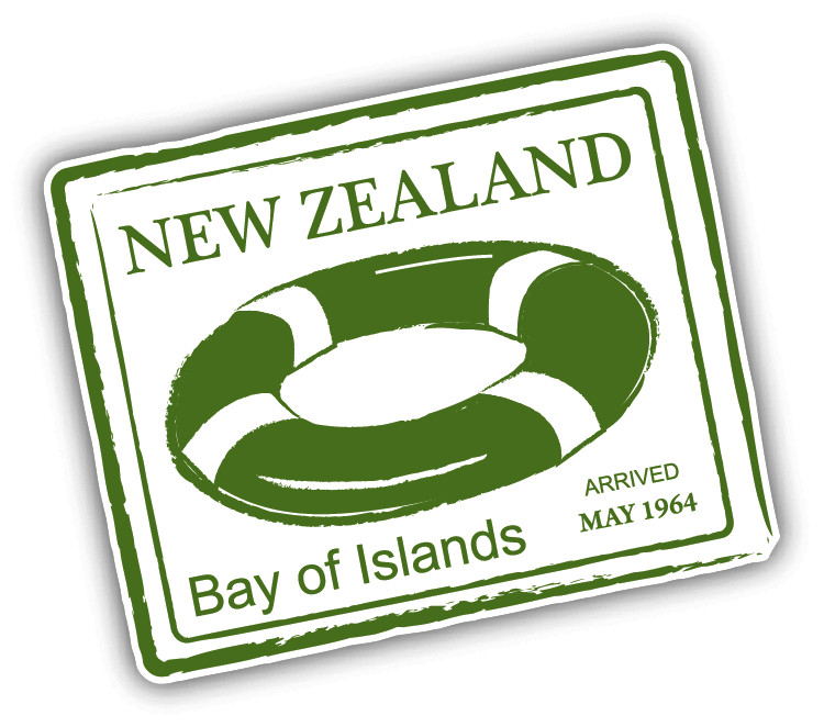 New Zealand Passport Stamp Retro Sailing Car Bumper Sticker Decal