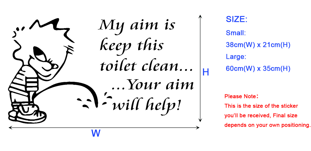 Bathroom Toilet Art Vinyl Sticker, Home DIY Wall Art Deco Style/Wall Decal