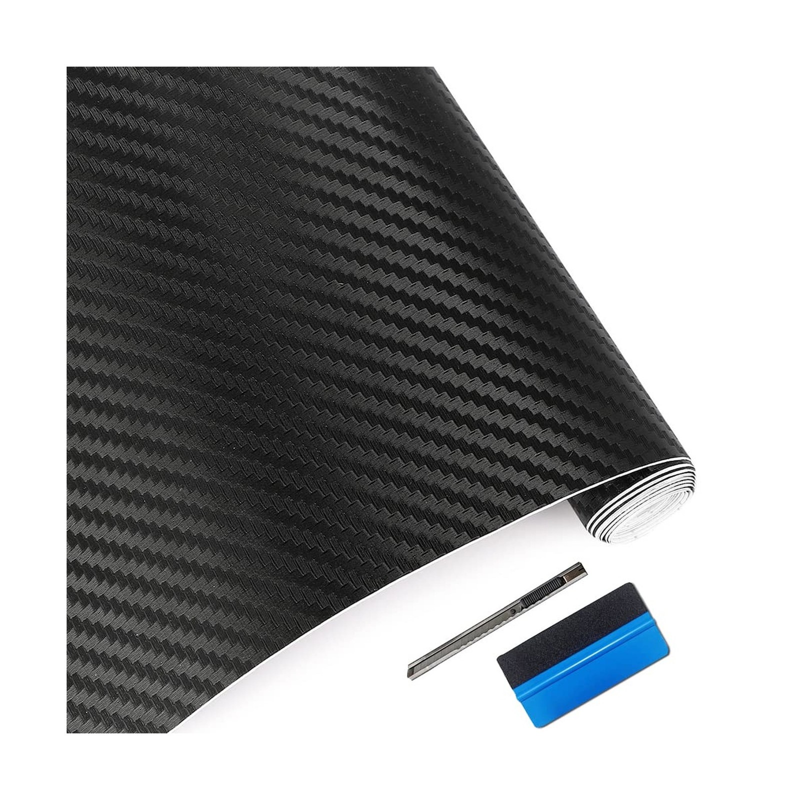 LZLRUN 3D Carbon Fiber Vinyl Wrap – Outdoor Rated for Automotive Use – 12 inc…