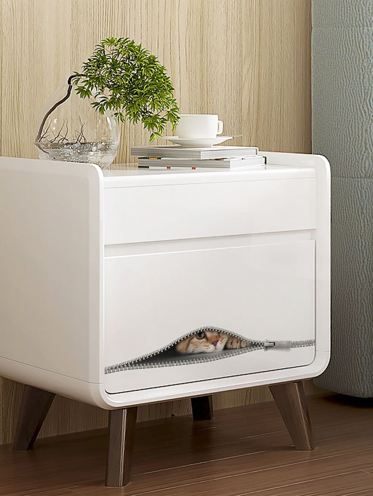 3D Cat Print Wall Toilet Sticker Peel and Stick Wall Art Home Decor Removable