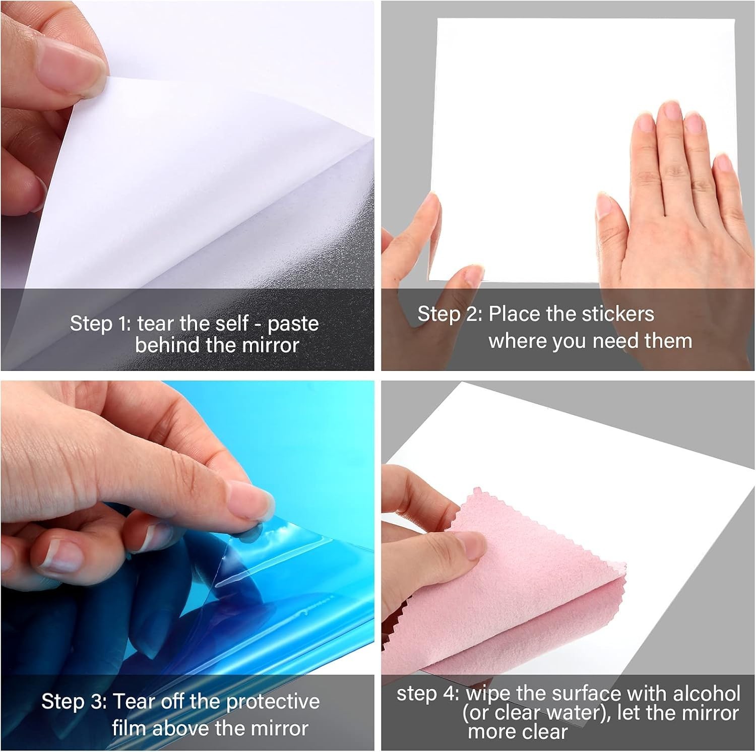 Modern Square Non-Glass Mirror Stickers – 12×12 Inches for Stylish Walls
