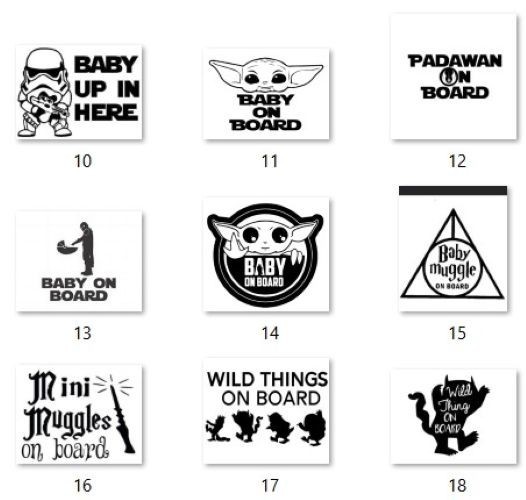 Baby Theme Decals 5″